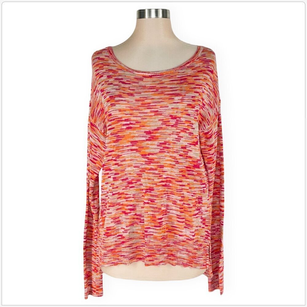 C&C California Crab Shack Orange Space Dye Loose Lightweight Sweater NWT New M